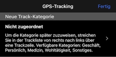 tracking settings, category section