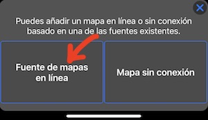 Map online source menu